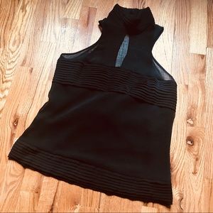 Karl Lagerfeld mock neck chiffon top